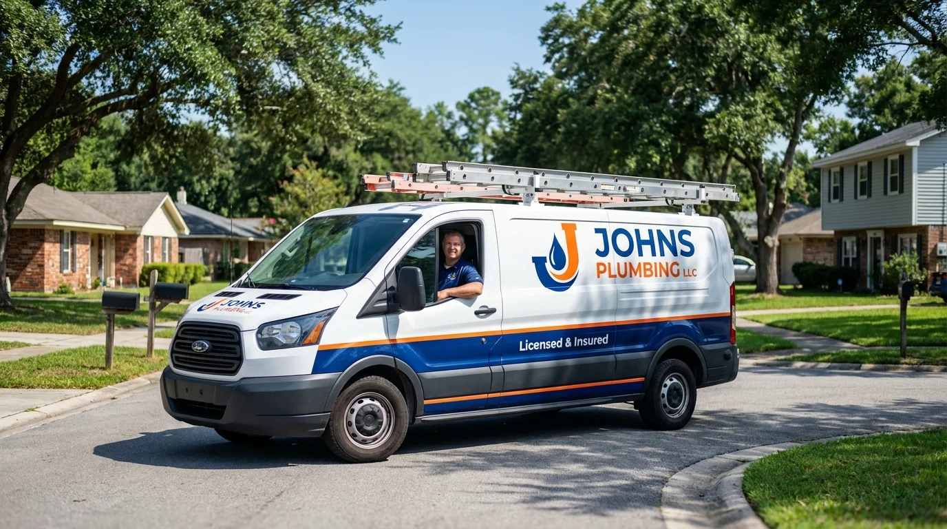 Johns Plumbing LLC service van in Ipswich, MA