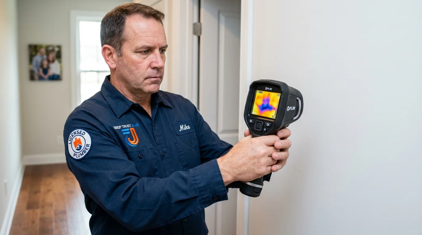 Thermal imaging leak detection by Johns Plumbing LLC in Ipswich